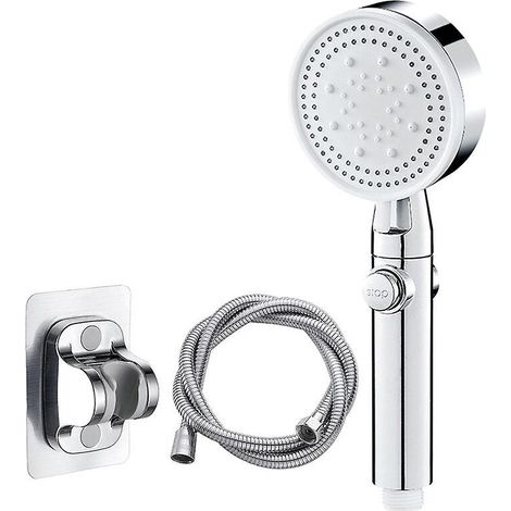 Verstellbarer schwarzer Duschkopf mit 5 Strahlarten für die Badewanne, Wassersparfunktion, automatischer Abschaltautomatik und einfacher Bedienung im Badezimmer dank Ein-Knopf-Bedienung. – AquaForge