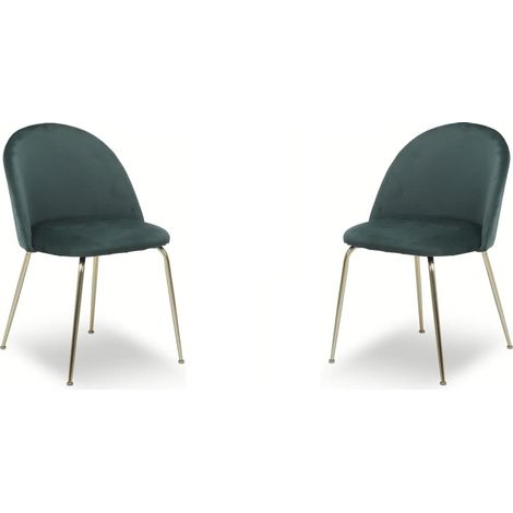 Sedia poltroncina in velluto Verde con gambe in metallo Oro - PARIS 2 sedie (1/5)