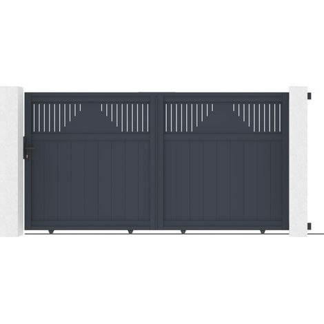 Portail coulissant aluminium 300x158 cm anthracite motorisable (1/5)