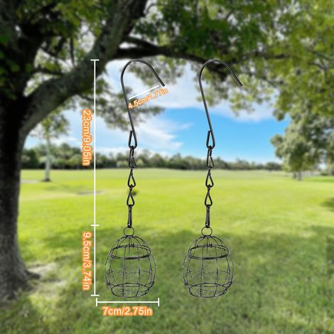 boules de mangeoire pour oiseaux, support métallique pour boules de graisse, stations d'alimentation suspendues pour oiseaux sauvages avec crochets pour une utilisation extérieure dans le jardin (1/4)