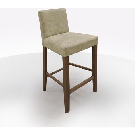 SGABELLO BASSO MOD. DENVER IN TESSUTO VINTAGE BEIGE