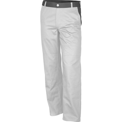 Qualitex Bundhose basic 2-farbig, Größe: 64, Farbe: weiß/grau (1/2)