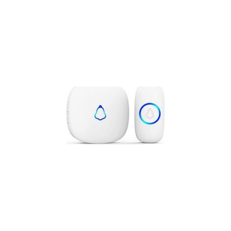 Sonnette Sans Fil Exterieur Etanche, Doorbell Avec 1 Récepteurs + 1 Émetteur À Pile, 58 Mélodies Carillon, 5 Niveaux Volume 120 dB, LED, 300m Longue Portée Sonette Pour Maison,Appartement,Blanc