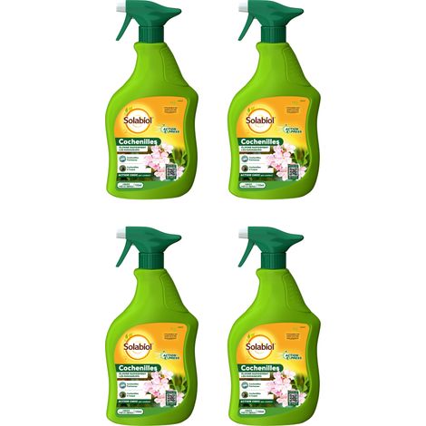 SOLABIOL Lot De 4 Sprays Anti Cochenilles - 4 Pulvérisateurs - 4x750ml - Élimine Oeufs Larves & Adultes - Action Rapide & Agit Par Contact - Utilisable En Agriculture Biologique SOCOCHPAL750NX4 (1/5)