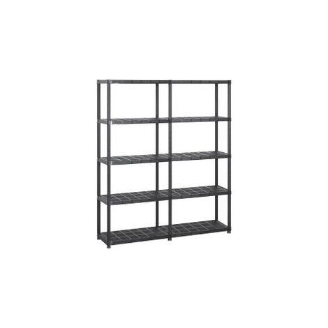 Étagère de rangement à 5 niveaux Noir 142x38x170 Plastique (1/5)