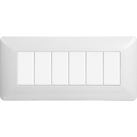 PLACA DE PROTECCIÓN BLANCA PARA INTERRUPTORES 'SOLAR' 6 Módulos