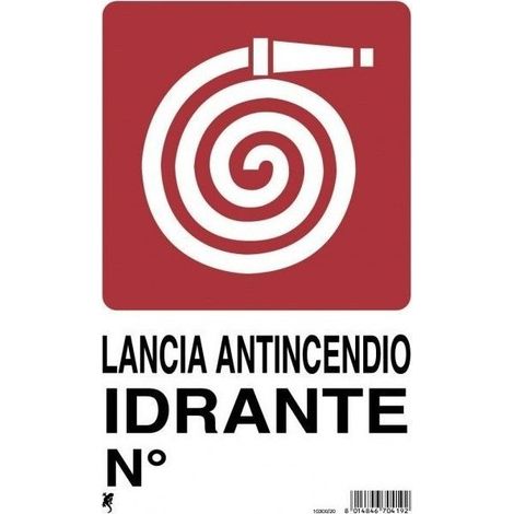 Panneau en plastique "lance incendie" 30 x 20 cm
