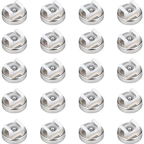 Lot de 20 supports magnétiques pour serre-câbles, base de 16 mm/20 mm/25 mm, support de câble multifonction pour la maison, le bureau, le câblage électrique marin (16 mm pour 8 kg) (1/5)