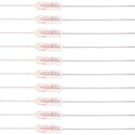 Bardusch-10 Pièces Fusible Thermique 250V 10A 72℃, Coupure de Fusible Thermique de Coque Métallique, Fusible de Température TF 72250℃ (152℃/305.6℉) (1/4)
