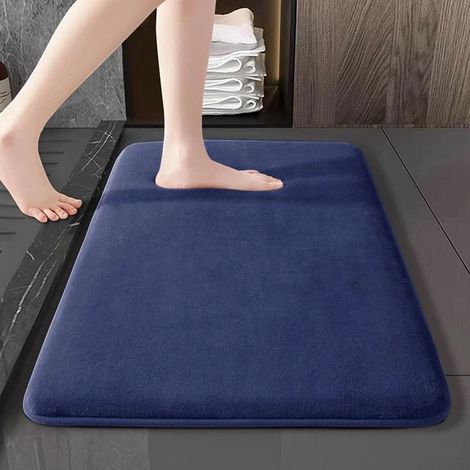 Tapis De Sol - Absorbant Et Anti-Dérapant - Pour Salle De Bain Entrée Chambre Salon Balcon Cuisine - En Velours Corail - 1 Pièce (1/2)