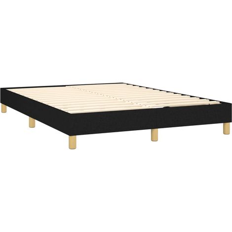 Somier de láminas sobre patas estructura de cama 140x190 cm tela negra TDL0207024