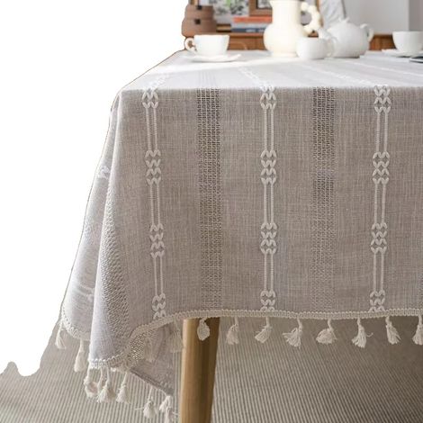Nappe, Réutilisable, Design Élégant, 140x140cm, Gris (1/2)