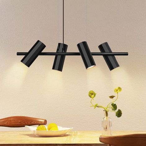 GBLY Lampe à Suspendre Table à Manger Noir 4 Flammes - Lampe à Suspendre GU10 Salon Moderne Suspension Industrielle Lampe de Salle à Manger Suspendue Métal pour Intérieur Cuisine Chambre à Coucher (1/5)