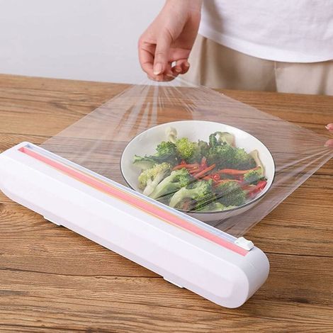 TAISHENGDA-Dérouleur Coupe-Film Papier Alimentaire,Distributeur Film Alimentaire,Coupeur de Film étirable avec Un Rouleau de Pellicule, ,Wrap Distributeur pour Film Alimentaire Feuille d'Étain Cuisine