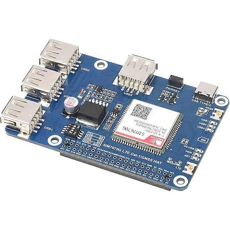 Módulo SIM7670G para Raspberry Pi LTE Cat-1/GNSS/USB, placa de expansión, concentrador USB LTE para comunicación global 4G (1/5)