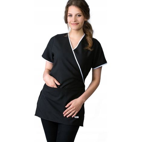Grembiule da donna antimacchia per parrucchieri, cosmetici, SPA, bianco, nero, rosa (1/5)