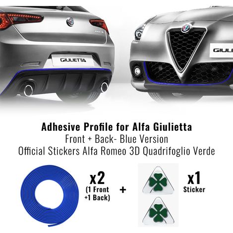 Profilo Adesivo Full + Quadrifoglio Verde 3D per Alfa Giulietta - Colore: BLU
