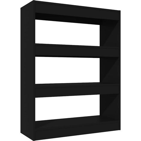 Maison Exclusive - Estantería/divisor madera contrachapada negro (1/5)