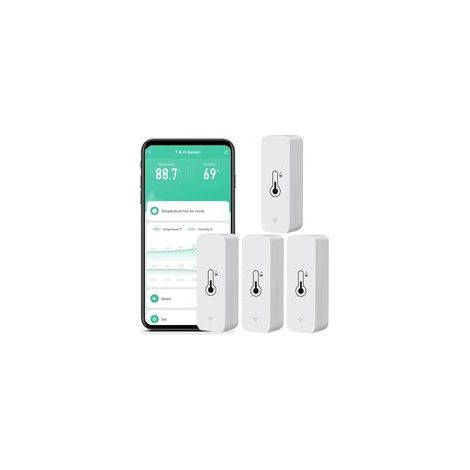 Thermohygromètre Wi-Fi Intelligent – Capteur Intérieur Précis avec Surveillance à Distance, Notifications en Temps Réel et Application Tuya, Compatible Alexa (Lot de 4) (1/5)