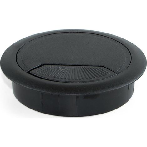 Passe-câble circulaire Emuca 60 mm Plastique Noir (1/2)
