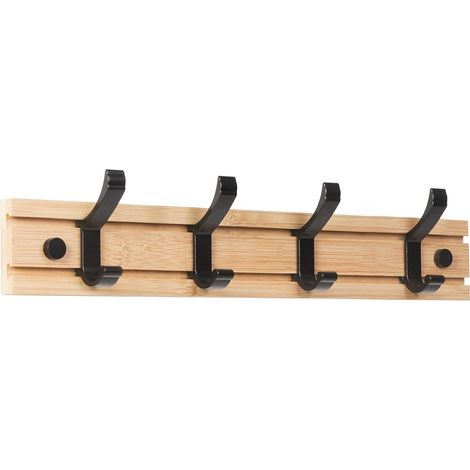 CCYKXAA Wall Mounted Coat Rack with 4 Hooks, Mobile Coat Hooks Wall Mounted Hook for Towels, Hats, Hanging Coats, Scarves, Handbags and More (1/4)