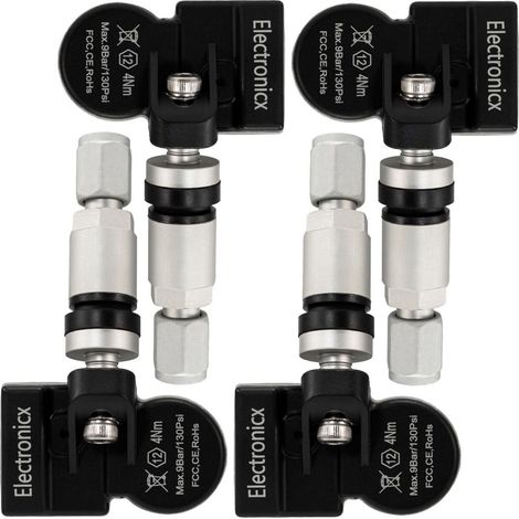 4x RDKS Sensoren Metall Silber - BMW 5er [G30/G31] 2017-2023 - Reifendrucksensor TPMS Set