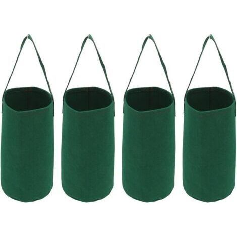 Ensemble de 4 pots de fleurs inversés, sacs de culture de fraises de tomates de jardin suspendus, sacs de culture suspendus (1/4)