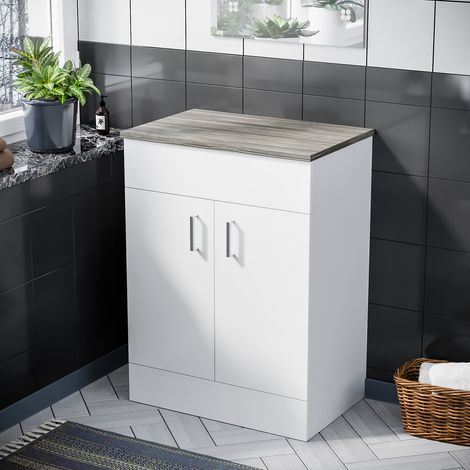 600mm Floorstanding Vanity Unit Oak Flat Pack Nanuya (1/5)