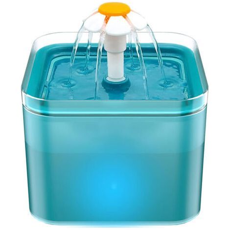 Fontaine à eau pour chat 2 litres – Filtration quadruple – Trois modes d'écoulement – Lumière LED intégrée – Ultra silencieuse ≤30 dB (1/5)