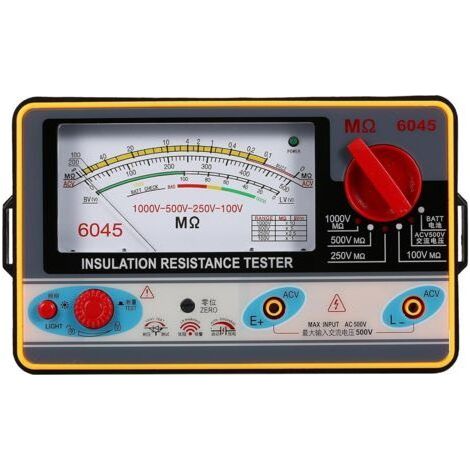 Testeur de résistance d'isolement numérique, 100 V/250 V/500 V/1 000 V, mégohmmètre, ohmmètre, mégohmmètre d'isolement, plage de mesure de 0 à 2 000 mΩ-ARCAN (1/5)