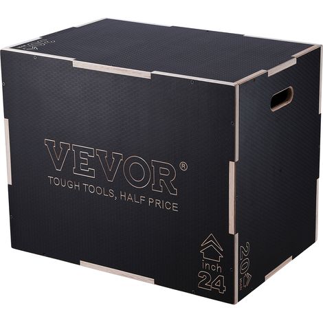 VEVOR Box Pliometrico 76/60/50cm Piattaforma Pliometrica Carico 204kg, Jump Box Allenamento Fitness Crossfit per Salto Pliometrico Push-up Palestra, Scatola per Salti Pliometrici, Scatola per Salto
