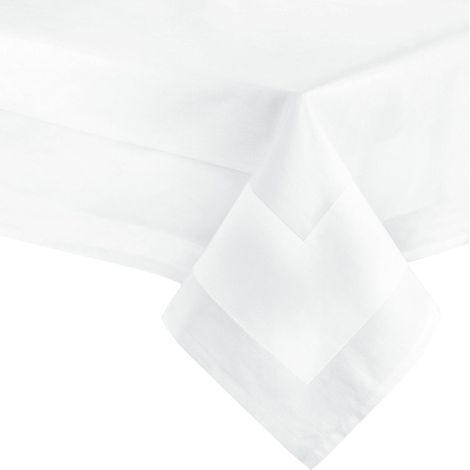 1 Nappe 100% Coton, 140x240 cm, Blanc, Lavable 95°C, Pour Salle À Manger