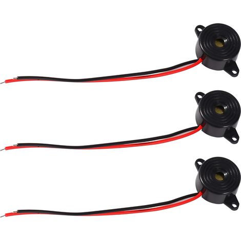 3 pièces sonnerie piézoélectrique son actif sondeur électronique alimenté en courant continu 23mm Dia 12mm H 100 L (1/5)