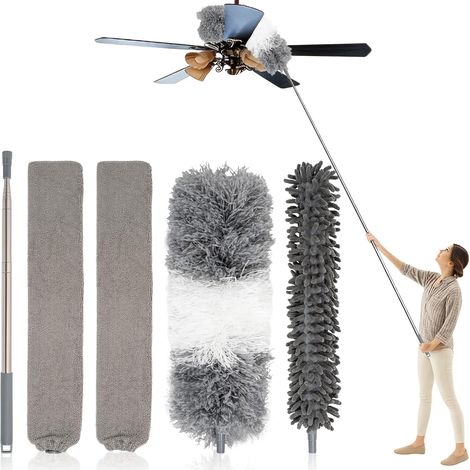 5 Pièces Plumeau Télescopique, Manche Extensible 38–250 cm (1/5)