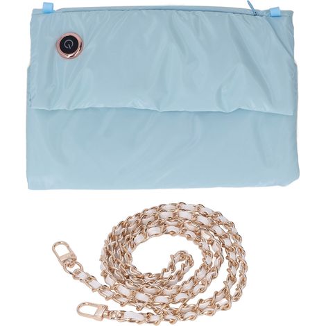 Sac à main chauffant USB portable léger bleu, chauffe-mains électrique élégant pour bureau et maison (1/5)