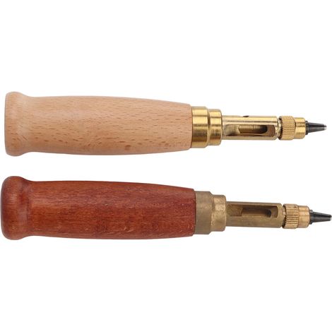 Poinçon à vis, poinçon pour cuir trempé et traité thermiquement avec 12 poinçons interchangeables, adapté au poinçonnage du cuir à faire soi-même.