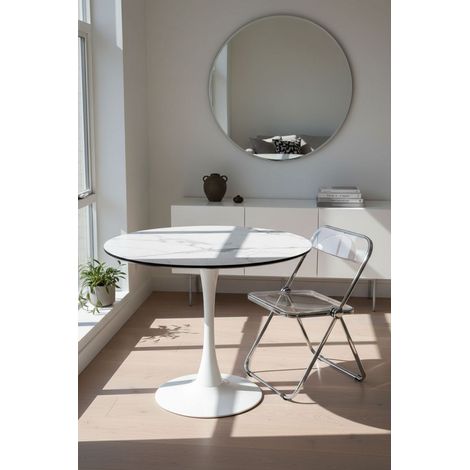 Mesas Comedor - Mesa Kolio 90 cm Mármol - Blanco (1/5)