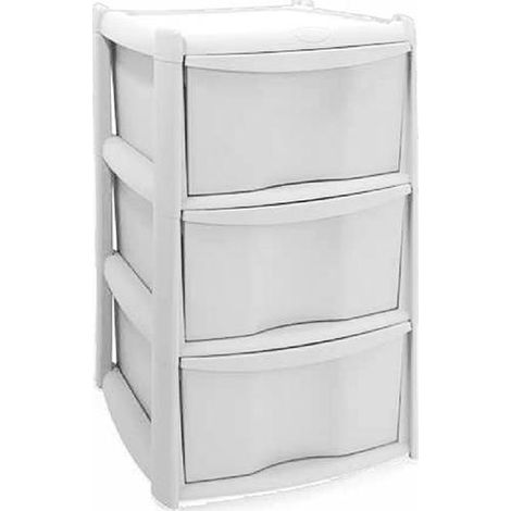 CASSETTIERA 3 CASSETTI L40 P40 H60CM COLORE BIANCO