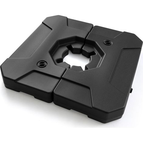COSTWAY Base per Ombrellone da Patio 124 kg,Piastre Quadrate Pesanti in 2 Pezzi,per Giardino (1/4)