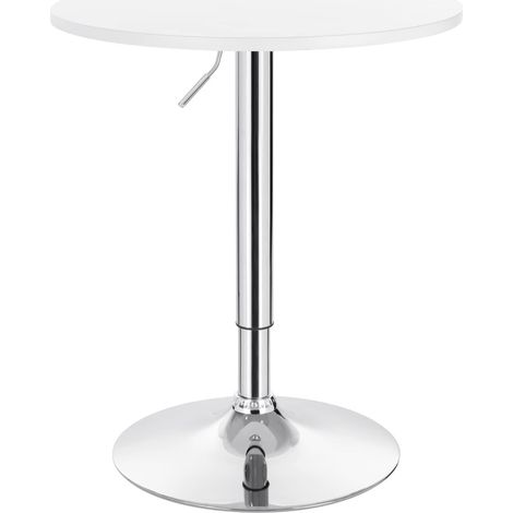 WOLTU Tavolino da Bar Girevole Piano Rotondo Diametri 60 cm Tavolo da Cucina Bianco (1/9)