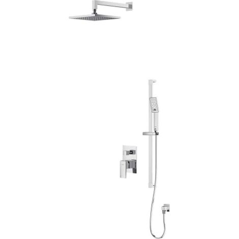 OMNIRES Fresh - Conjunto de ducha con grifo empotrado, con cuerpo, 25x25 cm, 3 chorros, cromado SYSFR11CR (1/2)