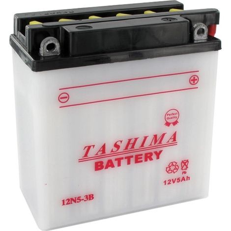 Batterie Plomb Tashima 12v, 5a. L: 120, L: 60, H:130mm, + à Droite Pour Motos. (livrée Sans Acide). - Batterie à Mettre En Acide