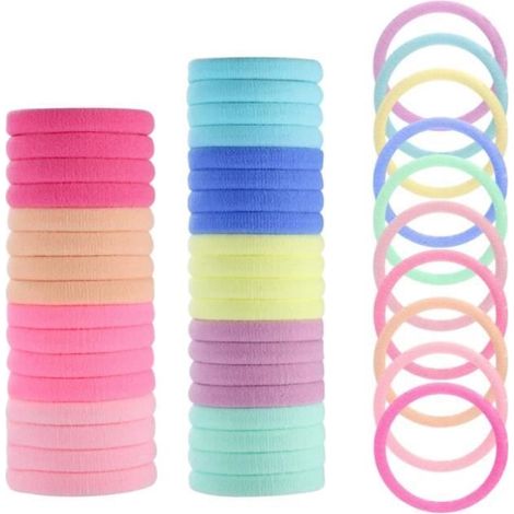 Élastiques à Cheveux - 100 Pièces - 4.3cm - Coloré - Bonne Élasticité (1/4)