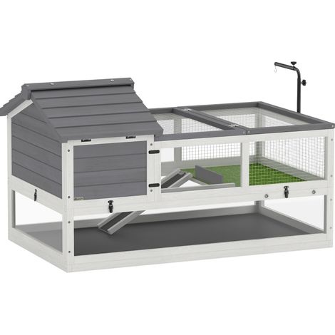 Recinto in legno grigio per tartarughe con coperchio ribaltabile e supporto lampada HOMVRA (1/5)