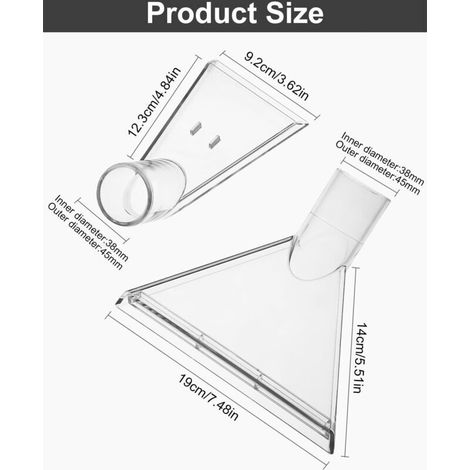 2 Piece Embout Aspirateur, Accessoires Aspirateur, Buse Tapisserie pour Nettoyeur Injection-Extraction, Réutilisable Buse Aspirateur Eau, pour Nettoyer les Tissus D'ameublement, Entretien Auto (1/3)