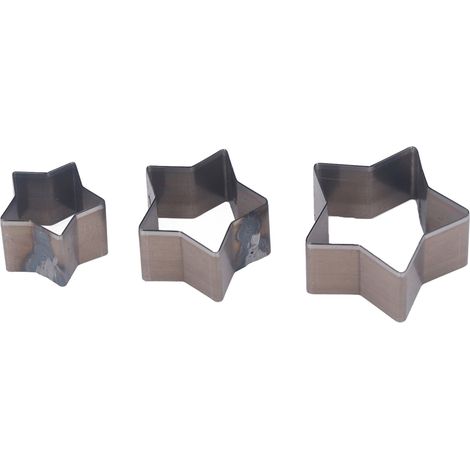 Lot de 3 matrices de découpe en cuir en forme d'étoile, en acier allié, pour loisirs créatifs. (1/5)
