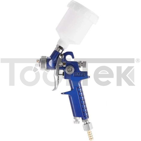 MINI AEROGRAFO HVLP SERBATOIO SUPERIORE PLASTICA 100ml 120CC PISTOLA (1/5)