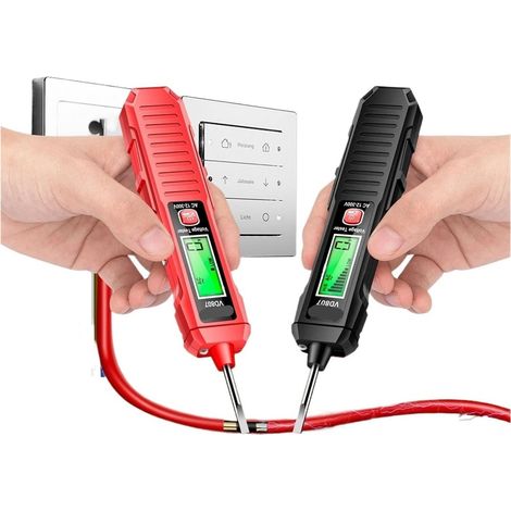 Penna tester di induzione intelligente VD807, tensione CA 12-300 V, sensore NCV, rilevatore di cavi 50/60, strumento professionale per elettricisti (VD807 nero) (1/4)