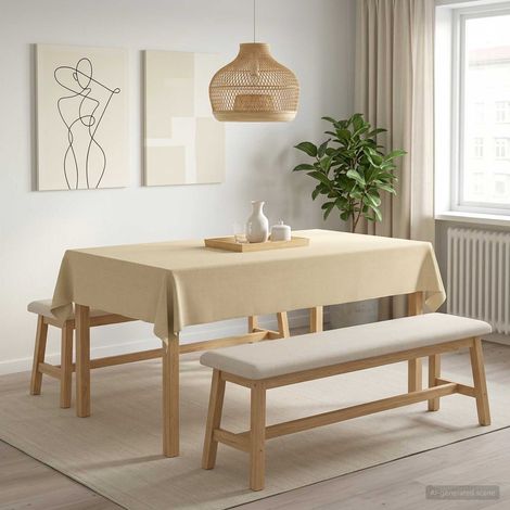 vidaXL Table Cloth Rectangular Cream White 140 x 200 cm (1/5)
