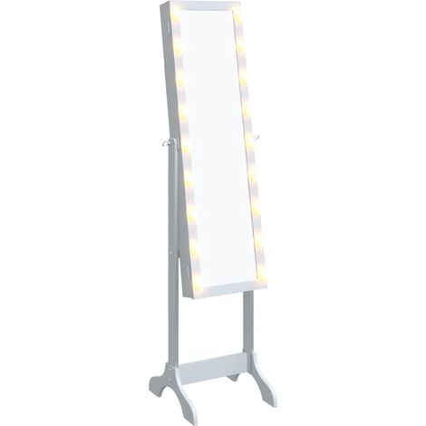 Maison Exclusive - Standspiegel mit LED Weiß 34x37x146 cm